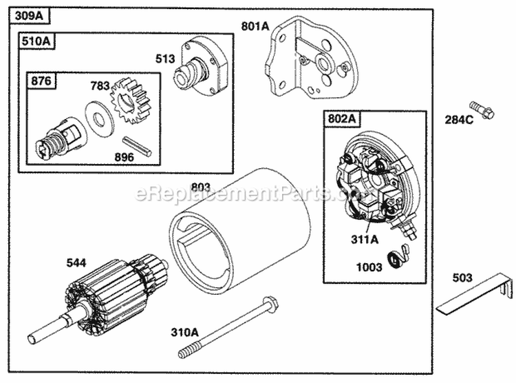 Page M Diagram and Parts List for 290447-0041-01  Briggs and Stratton Engine